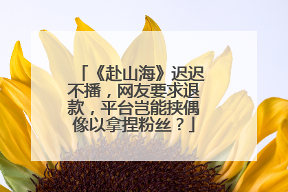 《赴山海》迟迟不播，网友要求退款，平台岂能挟偶像以拿捏粉丝？
