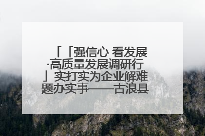「强信心 看发展·高质量发展调研行」实打实为企业解难题办实事——古浪县优化营商环境助力企业高质量发展见闻