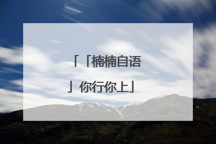 「楠楠自语」你行你上