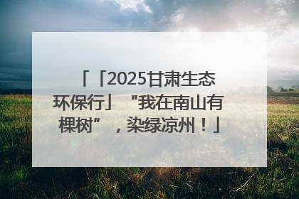 「2025甘肃生态环保行」“我在南山有棵树”，染绿凉州！