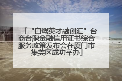 “白鹭英才融创汇”台商台胞金融信用证书综合服务政策发布会在厦门市集美区成功举办