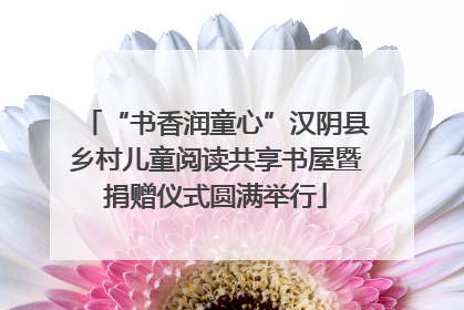 “书香润童心”汉阴县乡村儿童阅读共享书屋暨捐赠仪式圆满举行