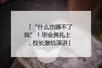 “什么也锤不了我”！毕业典礼上，校长激情演讲