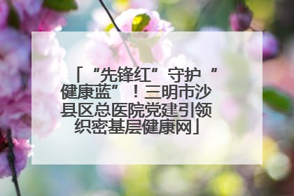 “先锋红”守护“健康蓝”！三明市沙县区总医院党建引领织密基层健康网
