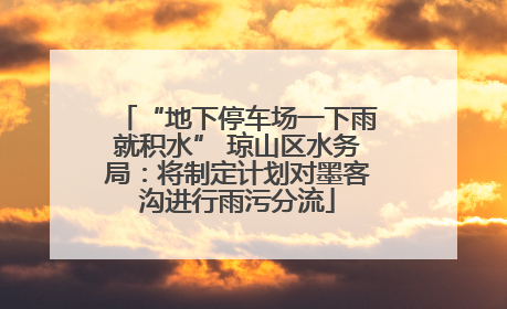 “地下停车场一下雨就积水” 琼山区水务局：将制定计划对墨客沟进行雨污分流