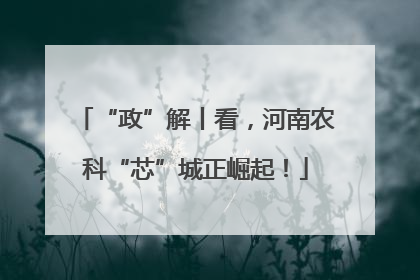 “政”解丨看，河南农科“芯”城正崛起！