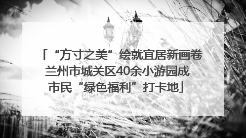 “方寸之美”绘就宜居新画卷 兰州市城关区40余小游园成市民“绿色福利”打卡地