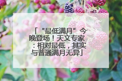 “最低满月”今晚登场！天文专家：相对最低，其实与普通满月无异