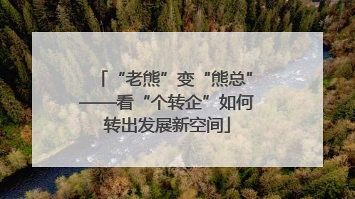 “老熊”变“熊总”——看“个转企”如何转出发展新空间