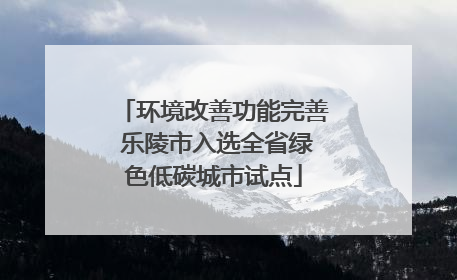 环境改善功能完善 乐陵市入选全省绿色低碳城市试点