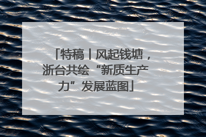 特稿丨风起钱塘，浙台共绘“新质生产力”发展蓝图