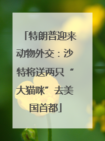 特朗普迎来动物外交：沙特将送两只“大猫咪”去美国首都