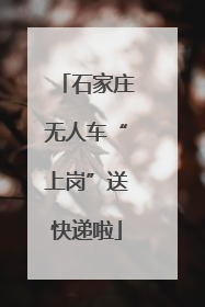 石家庄无人车“上岗”送快递啦