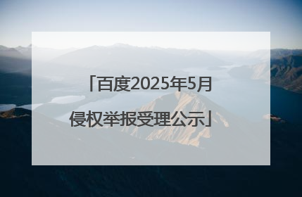 百度2025年5月侵权举报受理公示