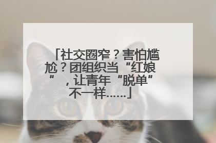 社交圈窄？害怕尴尬？团组织当“红娘”，让青年“脱单”不一样……