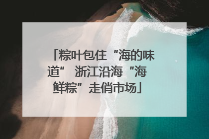 粽叶包住“海的味道” 浙江沿海“海鲜粽”走俏市场