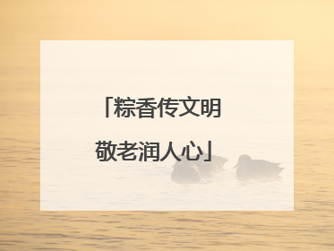 粽香传文明 敬老润人心