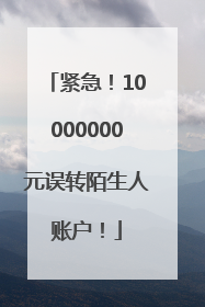 紧急！10000000元误转陌生人账户！