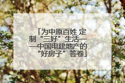 为中原百姓 定制“三好”生活——中国电建地产的“好房子”答卷