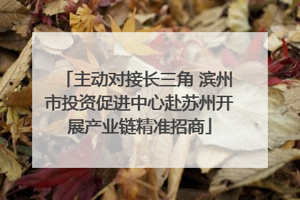 主动对接长三角 滨州市投资促进中心赴苏州开展产业链精准招商