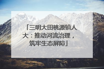 三明大田桃源镇人大：推动河流治理，筑牢生态屏障