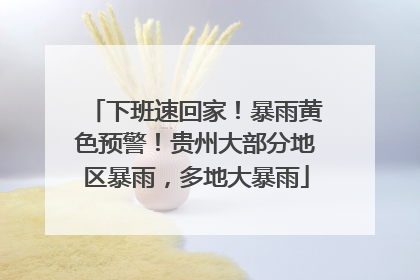 下班速回家！暴雨黄色预警！贵州大部分地区暴雨，多地大暴雨