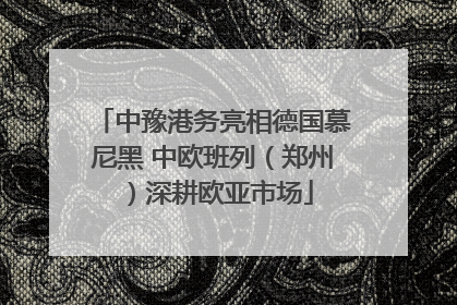 中豫港务亮相德国慕尼黑 中欧班列（郑州）深耕欧亚市场