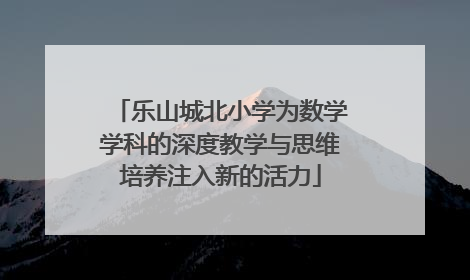 乐山城北小学为数学学科的深度教学与思维培养注入新的活力