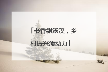 书香飘汤溪，乡村振兴添动力