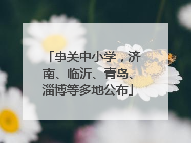 事关中小学，济南、临沂、青岛、淄博等多地公布