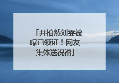 井柏然刘雯被曝已领证！网友集体送祝福