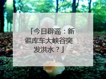 今日辟谣：新疆库车大峡谷突发洪水？