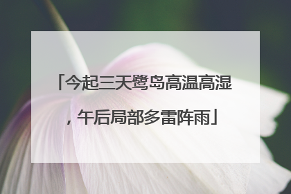 今起三天鹭岛高温高湿，午后局部多雷阵雨