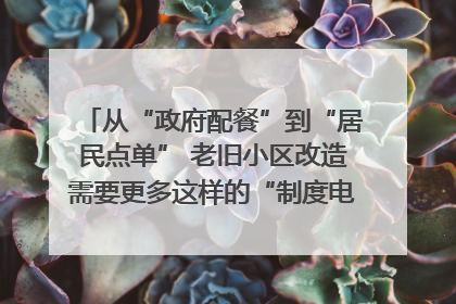 从“政府配餐”到“居民点单” 老旧小区改造需要更多这样的“制度电梯”|封面评论