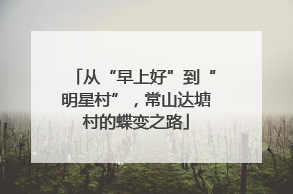 从“早上好”到“明星村”，常山达塘村的蝶变之路