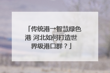 传统港→智慧绿色港 河北如何打造世界级港口群？