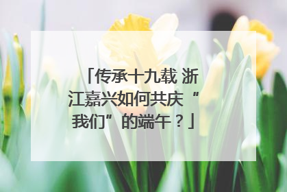 传承十九载 浙江嘉兴如何共庆“我们”的端午？