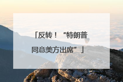 反转！“特朗普同意美方出席”