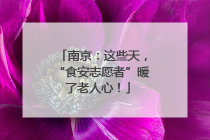 南京：这些天，“食安志愿者”暖了老人心！