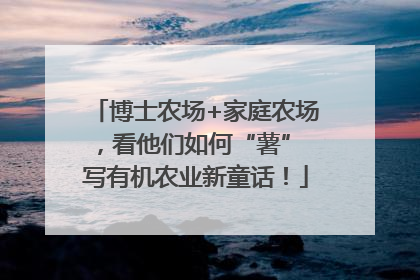 博士农场+家庭农场，看他们如何“薯” 写有机农业新童话！