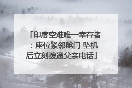 印度空难唯一幸存者：座位紧邻舱门 坠机后立刻拨通父亲电话