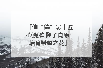 值“德”③丨匠心浇灌 隆子高原培育希望之花