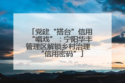 党建“搭台”信用“唱戏”：宁阳华丰管理区解锁乡村治理“信用密码”