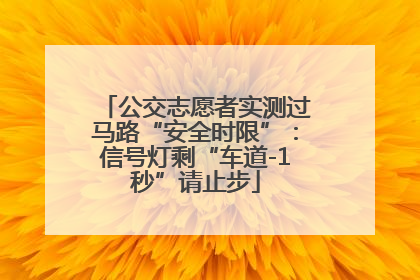 公交志愿者实测过马路“安全时限”：信号灯剩“车道-1秒”请止步