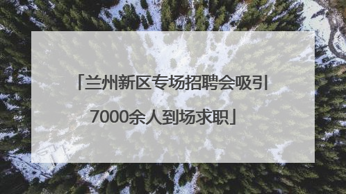 兰州新区专场招聘会吸引7000余人到场求职