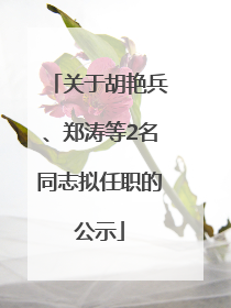 关于胡艳兵、郑涛等2名同志拟任职的公示