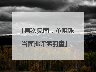 再次见面，董明珠当面批评孟羽童