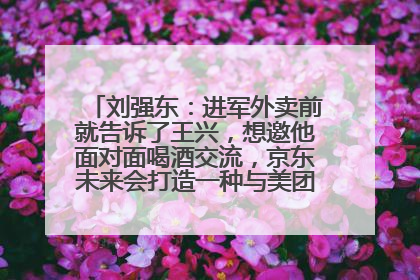 刘强东：进军外卖前就告诉了王兴，想邀他面对面喝酒交流，京东未来会打造一种与美团不同的商业模式