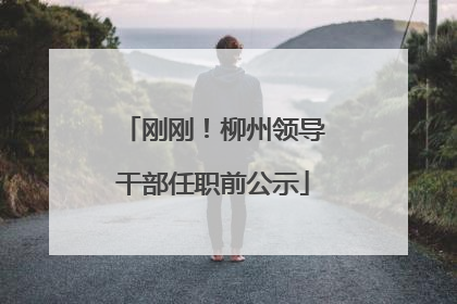 刚刚！柳州领导干部任职前公示