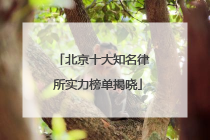 北京十大知名律所实力榜单揭晓